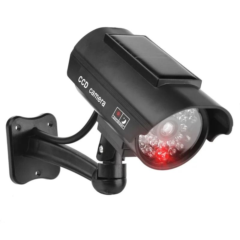 Solar Dummy Security Camera With Flashing LED Light For Indoor And Outdoor Use