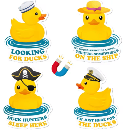 Funny Duck Magnetic Cruise Door Decorations – 4PCS Set