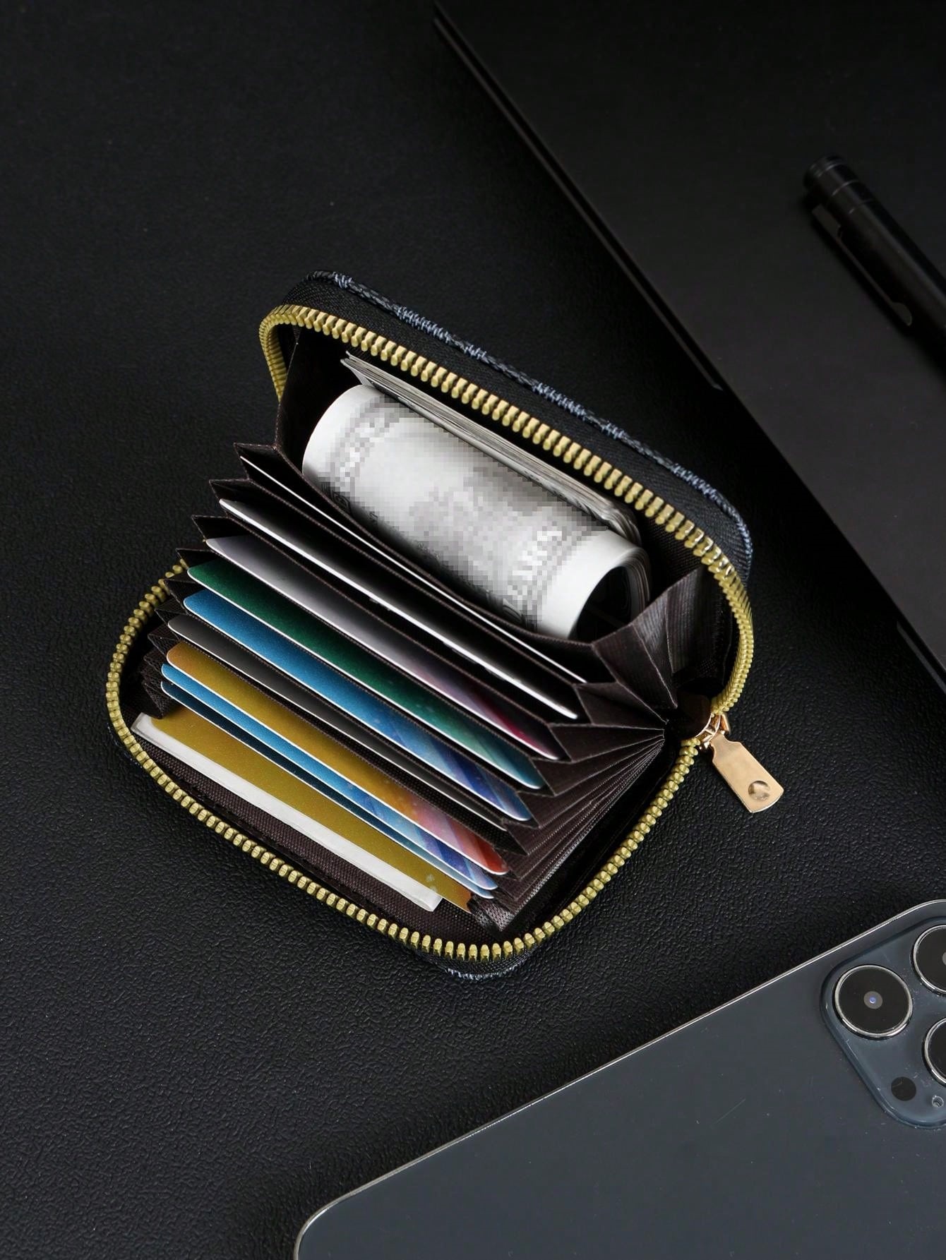 Fashion Womens Card Holder with Zipper Portable Mini Wallet for Women Multi Slot Coin Purse Card Case