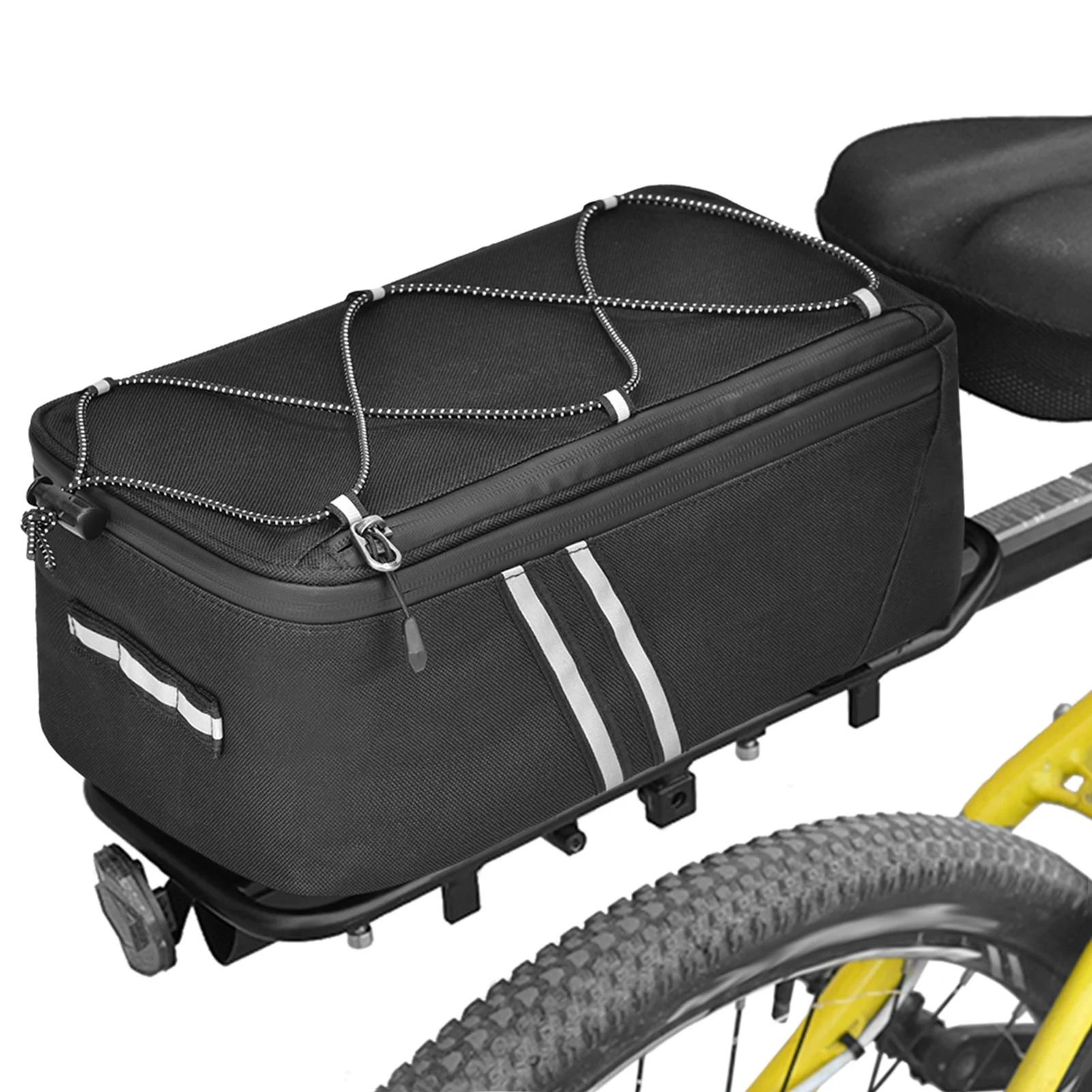 7L Bike Trunk Bag Water Resistant Rear Rack Bag with Rain Cover