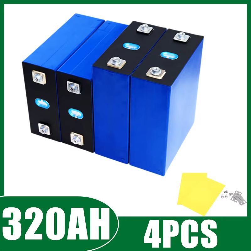 4PCS LiFePO4 Rechargeable Battery Pack – 3.2V 120Ah–340Ah Grade A Lithium Iron Phosphate Cells for 12V Solar, RV, and En