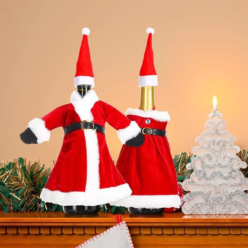 Christmas Wine Bottle Sweater Cover