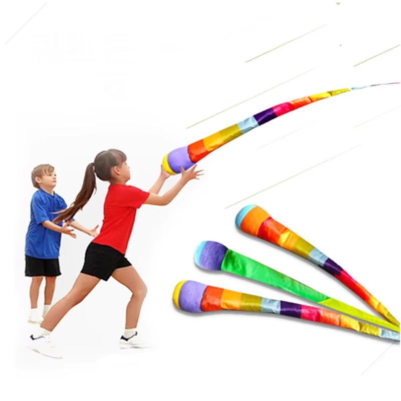 Rainbow Tail Catch Ball Set Outdoor Sensory Toss Game for Kids Party Fun
