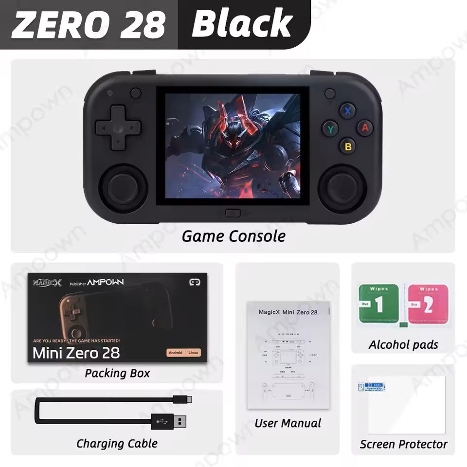 Mini Zero 28 Handheld Game Console with 2.8in IPS Screen and Android OS
