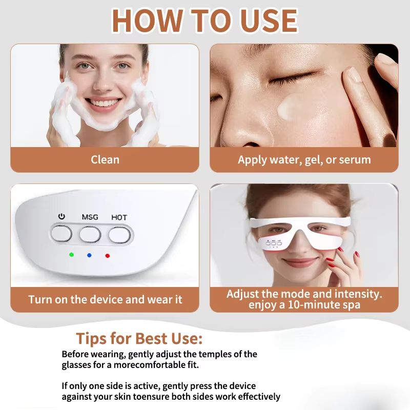 3D EMS Eye Massager for Anti-Aging, Dark Circle & Eye Fatigue Relief