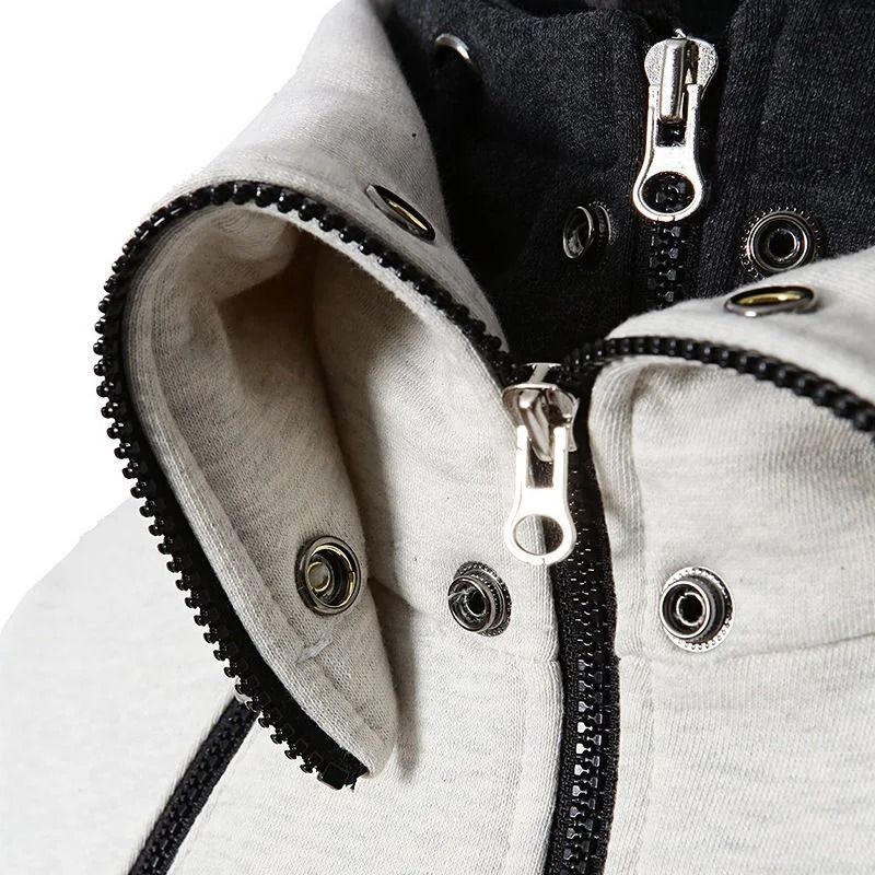 Mens Zip Up Fleece Bomber Jacket Hooded Casual Coat