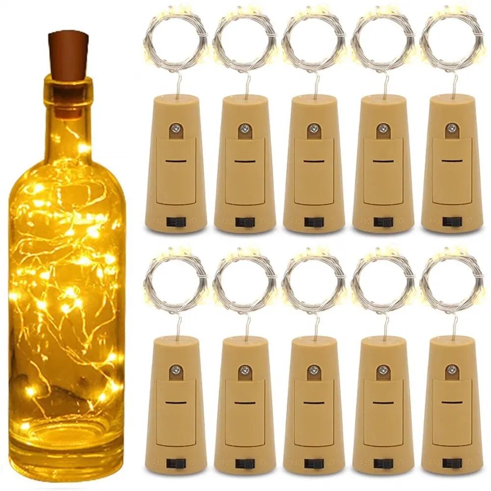 LED Bottle Cork String Lights 6.56ft Wine Bottle Fairy Lights Holiday Decor