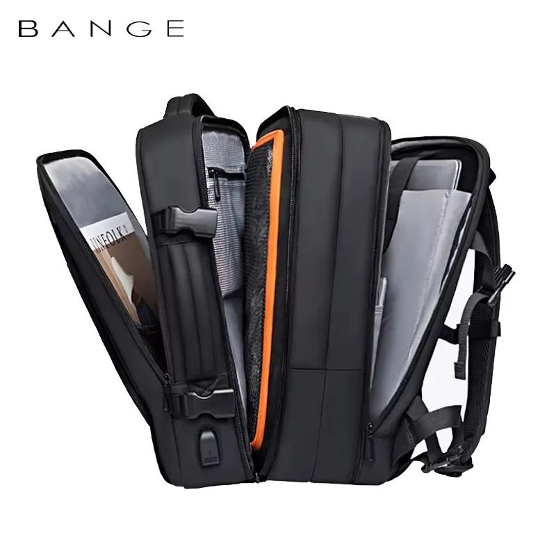 BANGE Expandable Men Backpack Waterproof 17.3 in Laptop Travel Bag