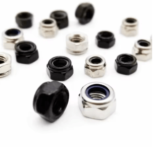 304 Stainless Steel Lock Nuts – Black Hex Nylon Insert Lock Nuts (M2–M16)