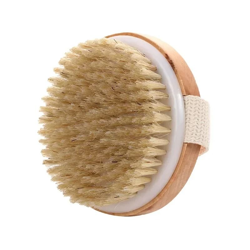 2 In 1 Natural Bristle Dry Skin Body Massage Brush
