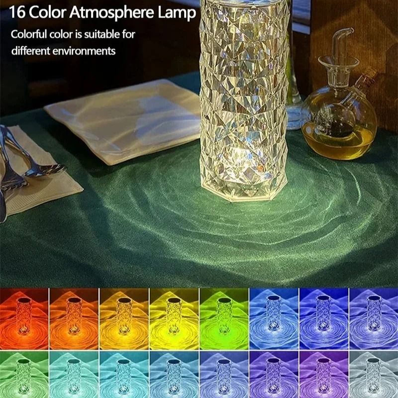 Crystal Rose Diamond Table Lamp