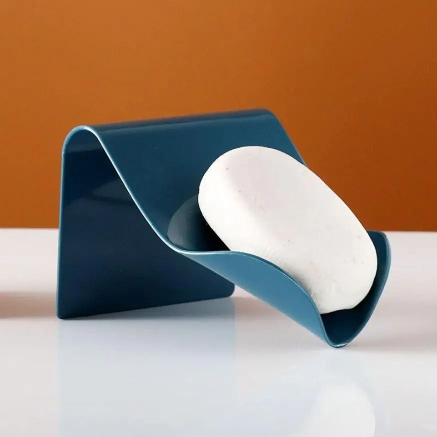 Wall Mounted Plastic Self Adhesive Bathroom Soap Holder With Drain