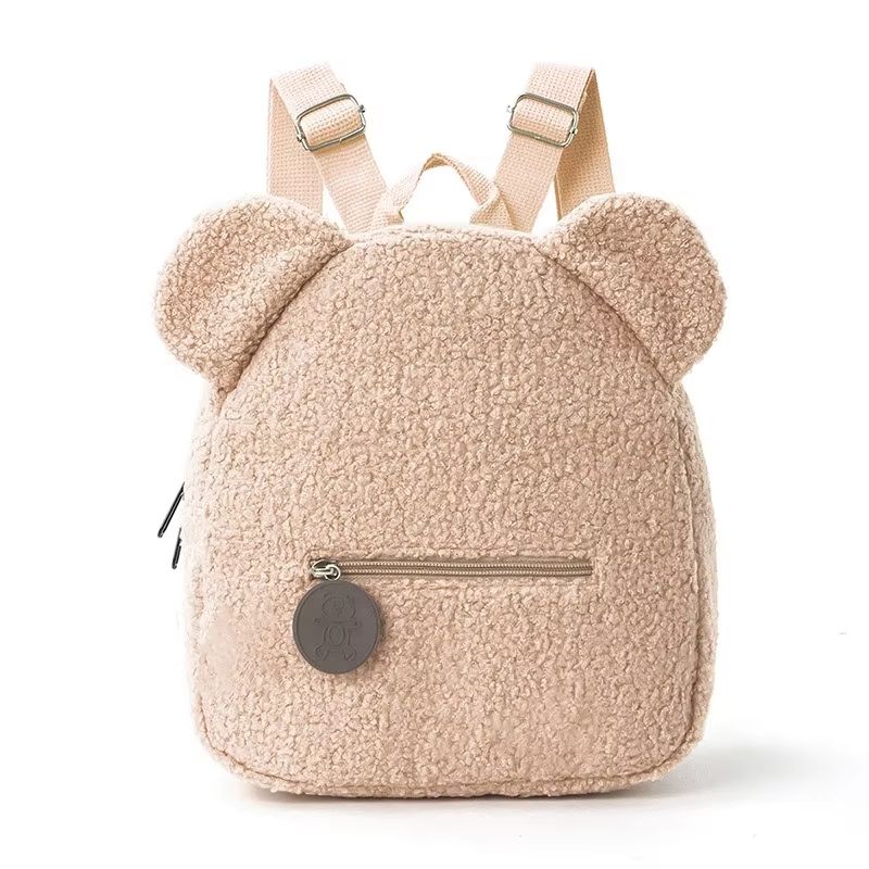 Cartoon Bear Ears Plush Backpack Fashionable Casual Kids Backpack