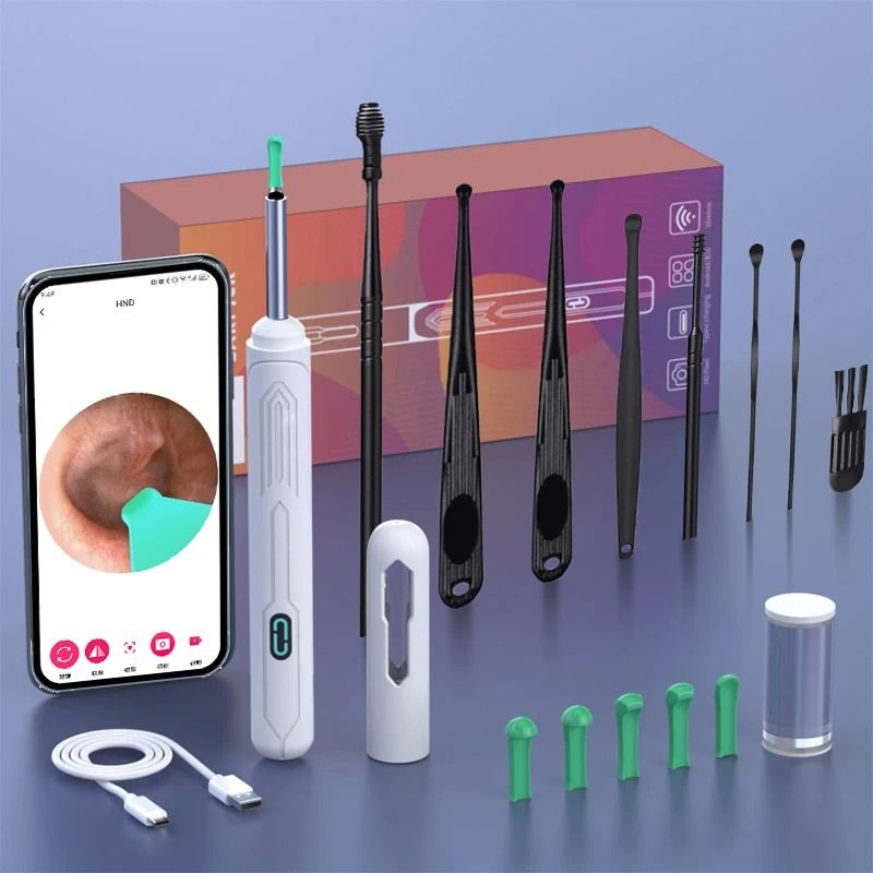 HD Ear Cleaner with Camera Otoscope Ear Cleaning Kit USB C Rechargeable Wax Removal Tool