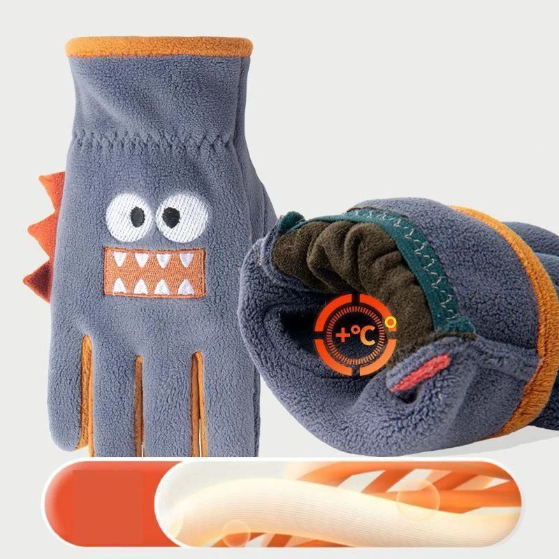 Cute Kids Winter Gloves Cartoon Polar Fleece Warm Cycling Gloves