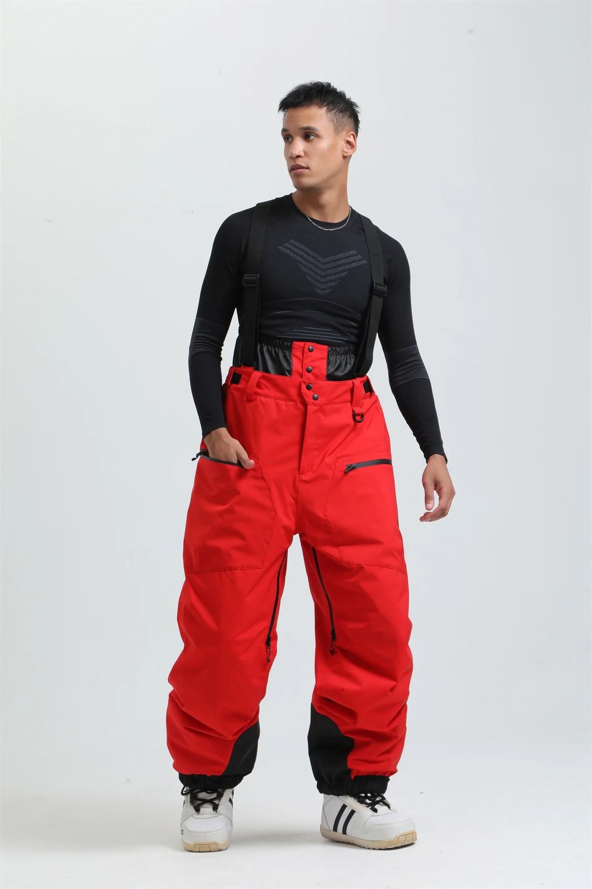 Womens Waterproof Insulated Ski Pants With Suspenders Warm Winter Snowboard Overalls