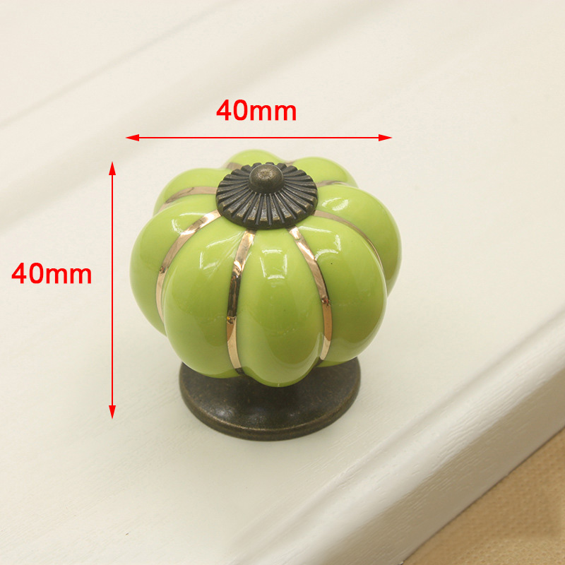 Cartoon Pumpkin Ceramic Drawer Knobs Cute Kids Cabinet Handles