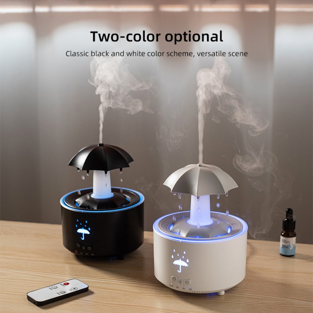 Rotating Umbrella Humidifier with Colourful Night Lights, Essential Oil Aroma Diffuser & Air Purifier
