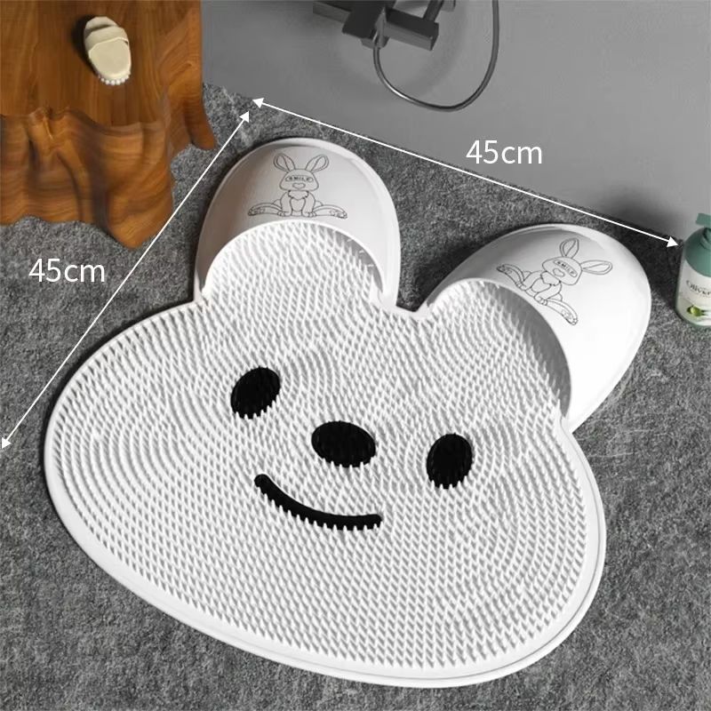 Silicone Anti Slip Foot Massage Shower Mat with Dead Skin Removal and Back Massage Nodes