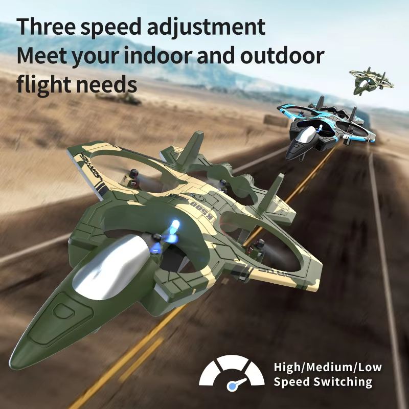 K500 RC Drone Fighter Jet - 2.4G Remote Control Airplane with 360° Flips and Hovering