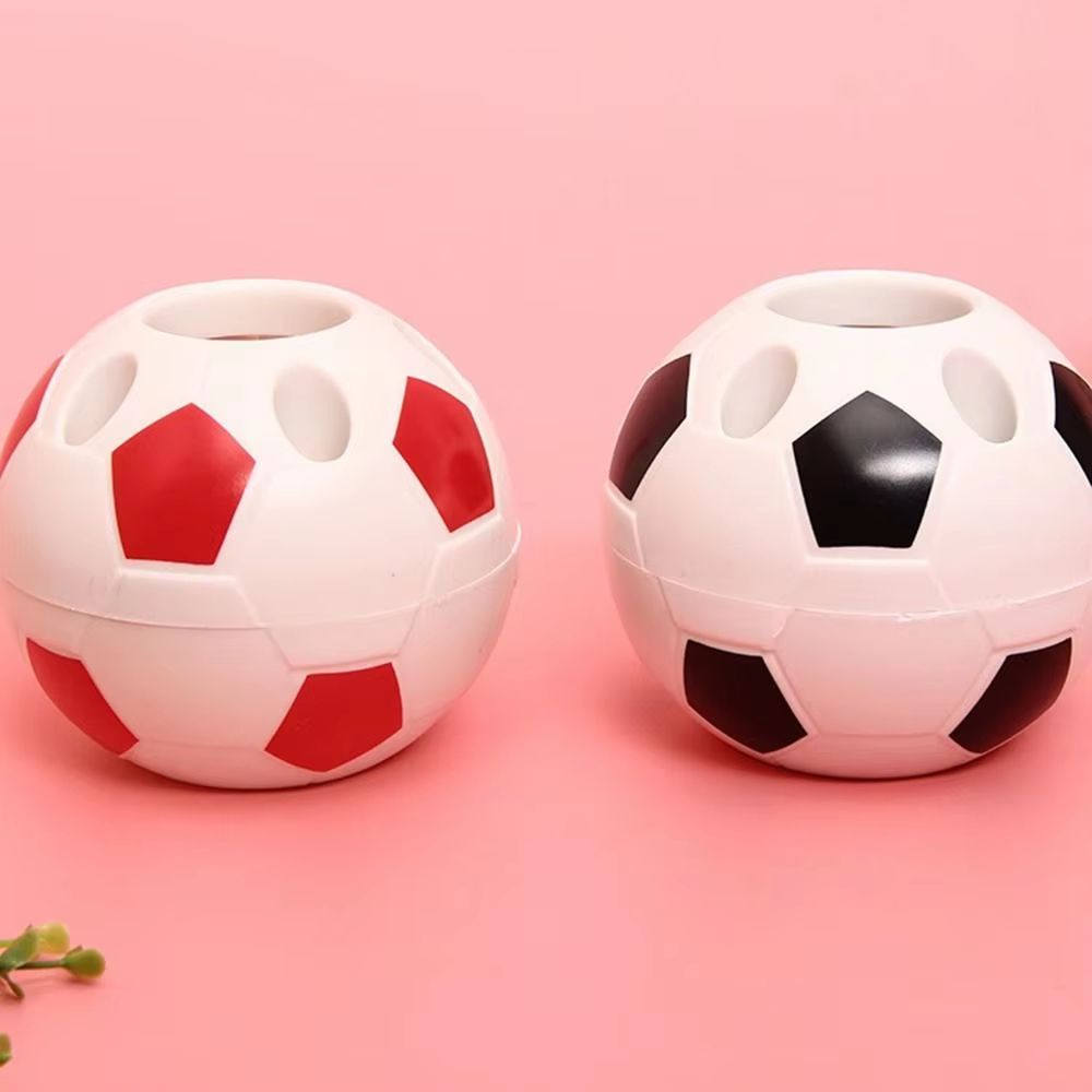 Soccer-Shape Desktop Pen and Toothbrush Holder Football Style Pencil Organizer