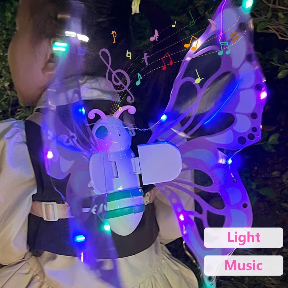 Magical Electric Butterfly Fairy Wings with Lights – Kids Cosplay Dress-Up Costume