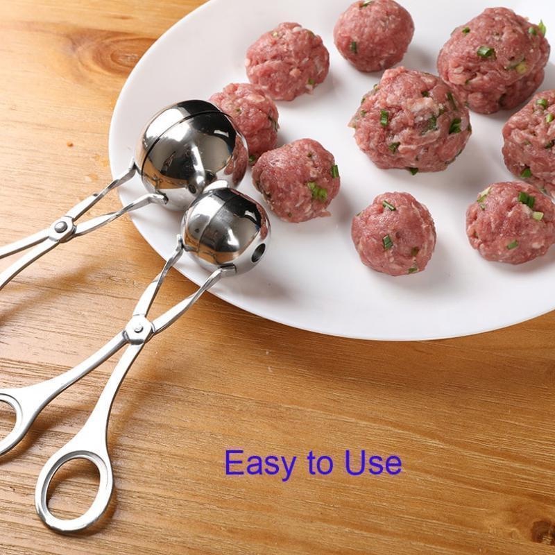 Meat Ball Maker Stainless Steel Clip Round Rice Ball Shaper Spoon Meatball Making Mold Non Stick Stuffed Kitchen Gadget