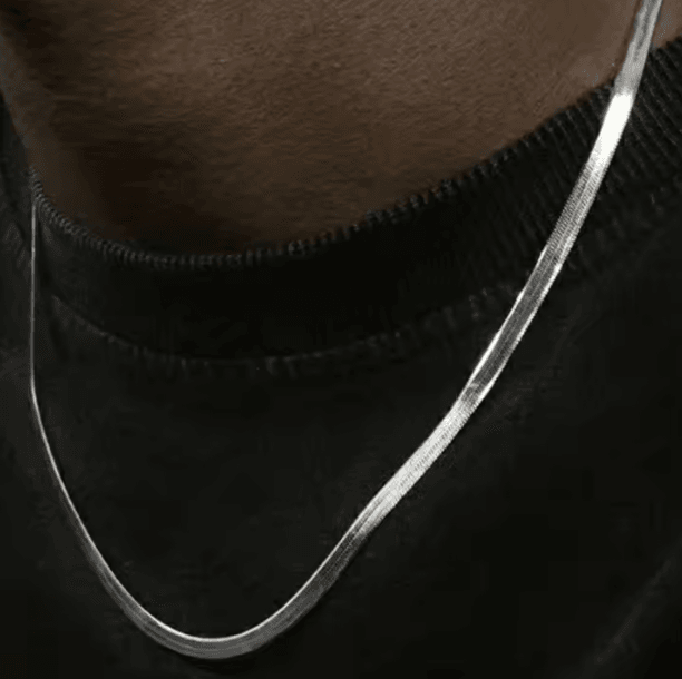 Gold Plated Snake Chain Necklace – 3mm Flat Herringbone Choker for Men & Women