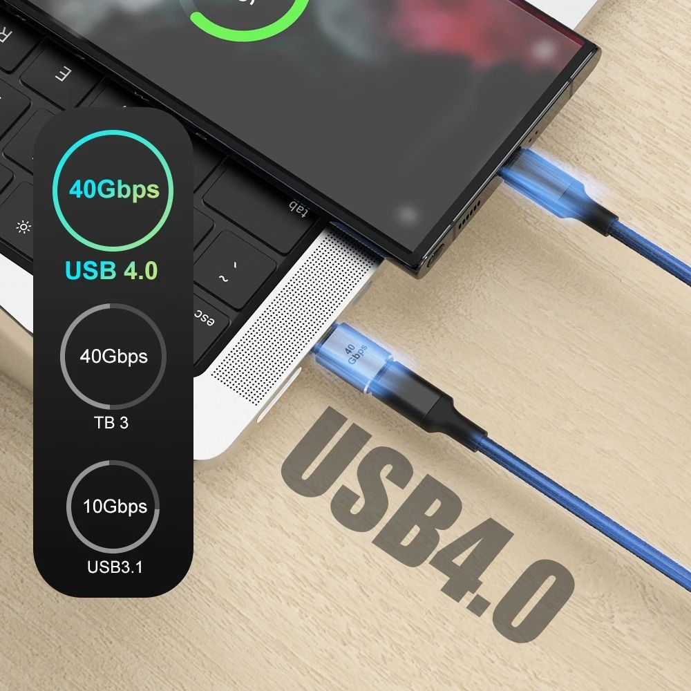 90 Degree USB 4.0 40Gbps Type C OTG Adapter