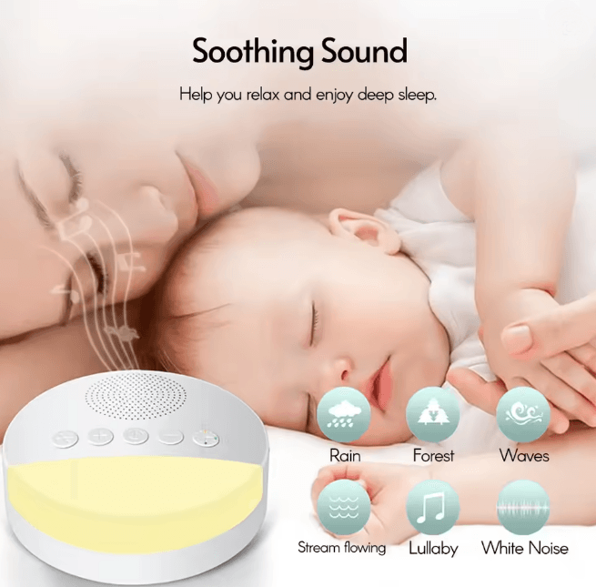 CalmNest Baby White Noise Sleep Machine with Night Light