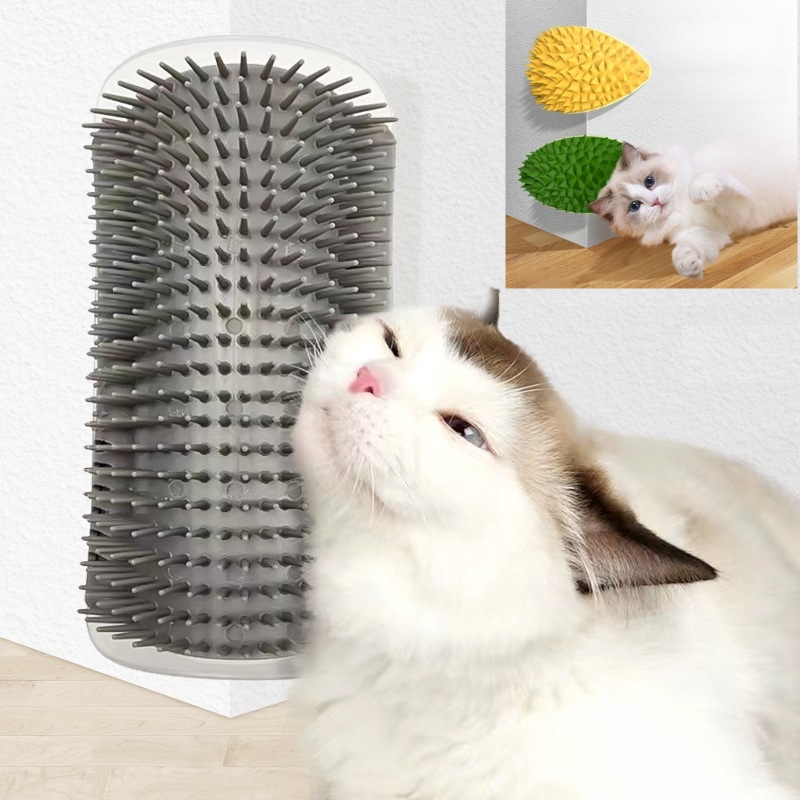 Self Grooming Cat Scratcher Brush Wall Mounted Cat Self Groomer Hair Remover Massager