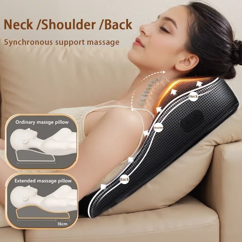 Electric Shiatsu Neck and Back Massage Pillow with Heat