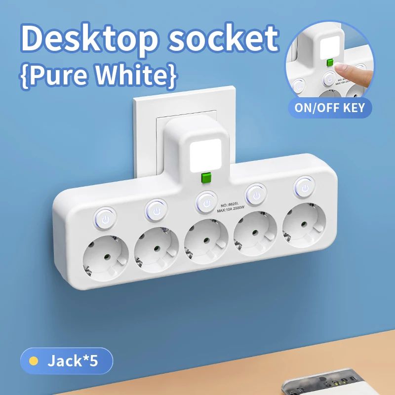 EU 4-Socket Wall Power Outlet