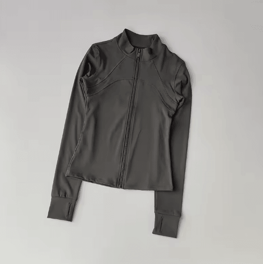 Womens Quick Dry Yoga Jacket Slim Fit Zip Up Fitness Top