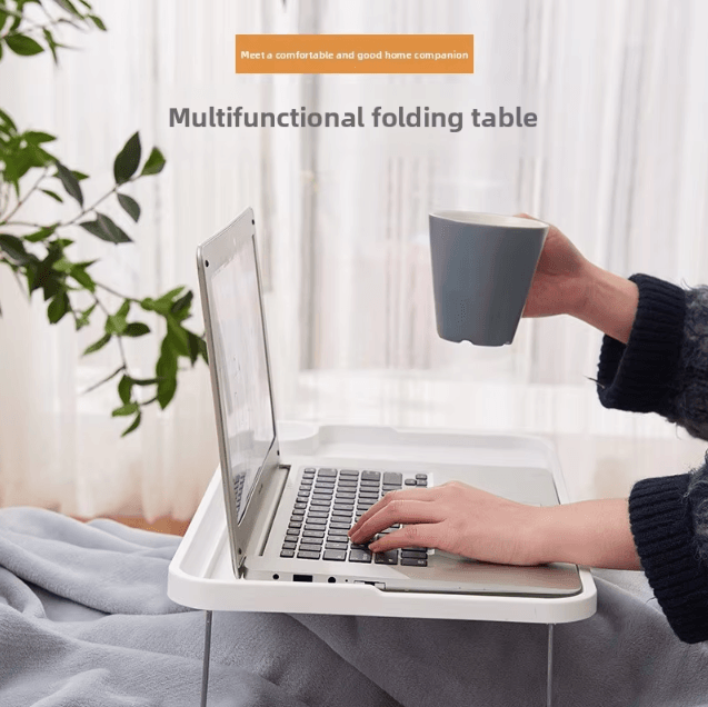 Portable Multi-Function Lap Tray Desk Foldable Bed Table with Cup Holder for Laptop and Study