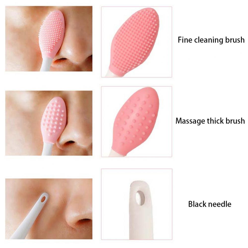 Silicone Face Brush for Exfoliating & Blackhead Removal with Replacement Head
