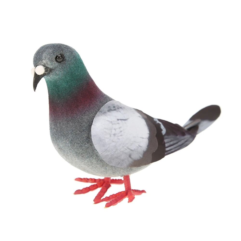FeatherCharm Miniature Foam Pigeon Figurine Christmas Bird Decor