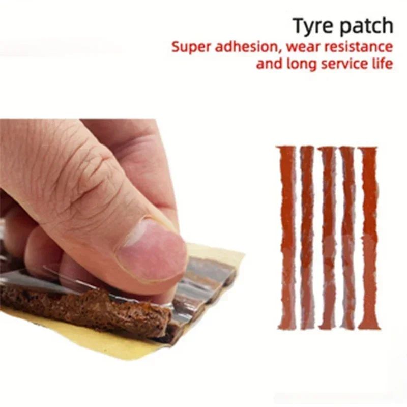 Car Tire Repair Kit with Puncture Plugs, Reamer and Insertion Tools, Tire Strip Repair Set for Emergency Flat Fix