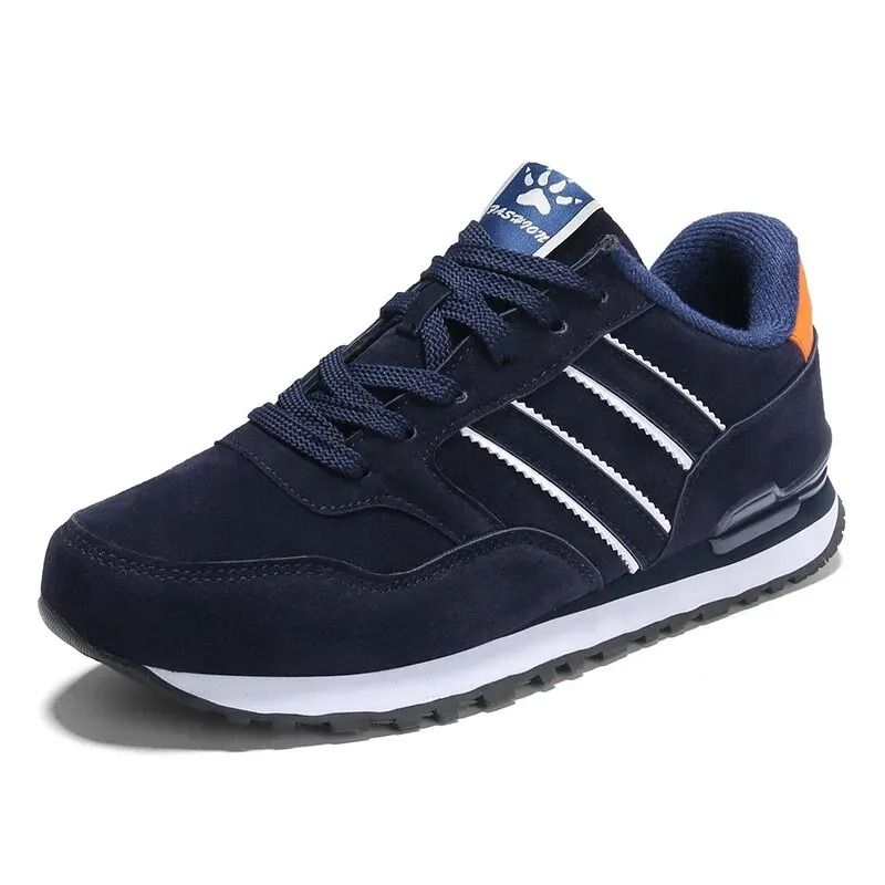 Men Casual Leather Sneakers Lightweight Breathable Lace Up Flats