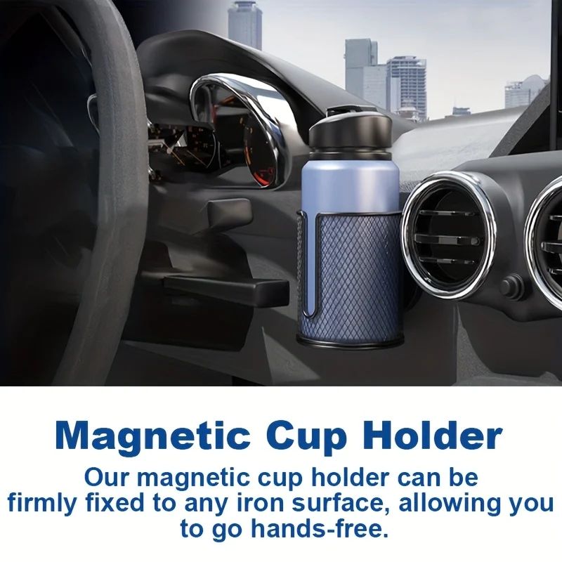 Heavy-Duty Magnetic Car Cup Holder – Anti-Slip Vehicle Drink Holder with N38 Super Magnet 3.3 in Inner Diameter