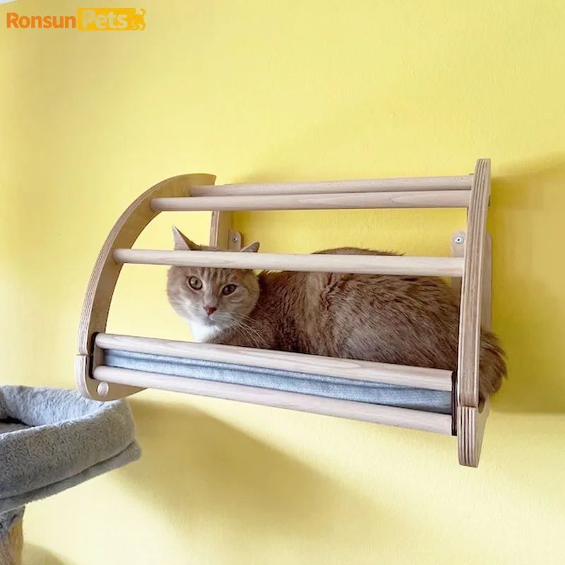 Wall Mounted Wooden Cat House Climbing Bed