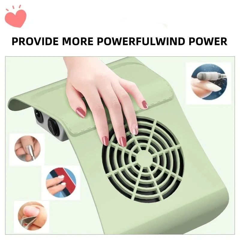 80W Nail Dust Collector Nail Vacuum Cleaner with Dual Fans Manicure Dust Extractor Machine
