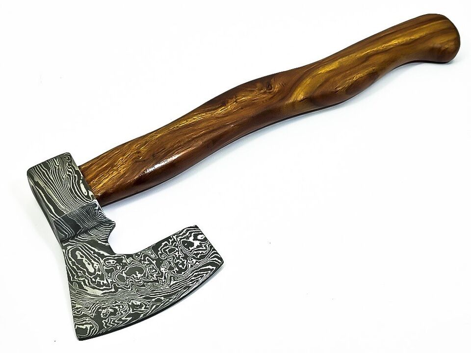 Hand-Forged Damascus Steel Tomahawk Axe | 17