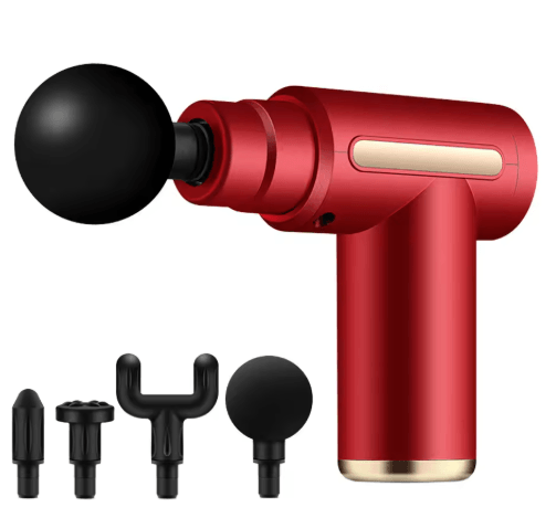 Mini Fascia Massage Gun Powerful Deep Tissue Muscle Massager with 4 Attachments
