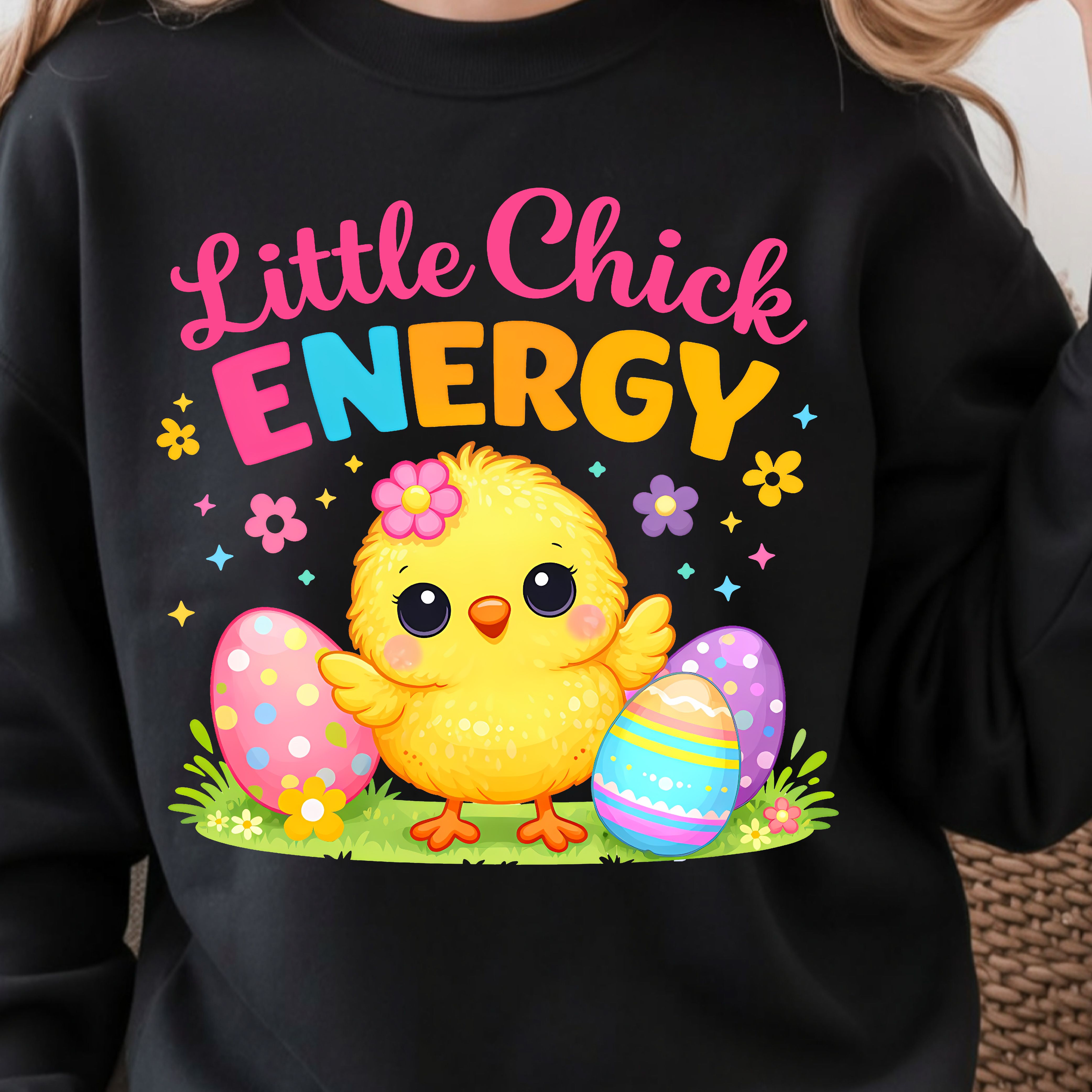 Little Chick Energy Shirt – Cute Chick & Easter Eggs Design Tee