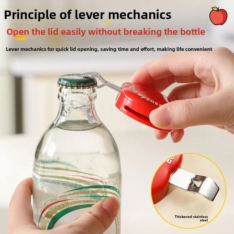 3-in-1 Magnetic Apple-Shaped Bottle Opener & Sealing Clip