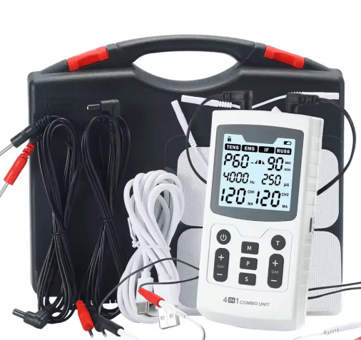 4-in-1 Electric Muscle Stimulator with IFT, RUSS, TENS & High-Frequency Modes