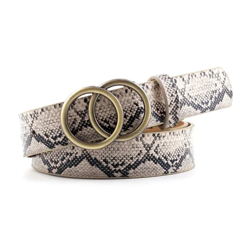 Women's Leopard Print Designer Belt with Leather Ring Buckle – Luxury Animal Print Waist Belt