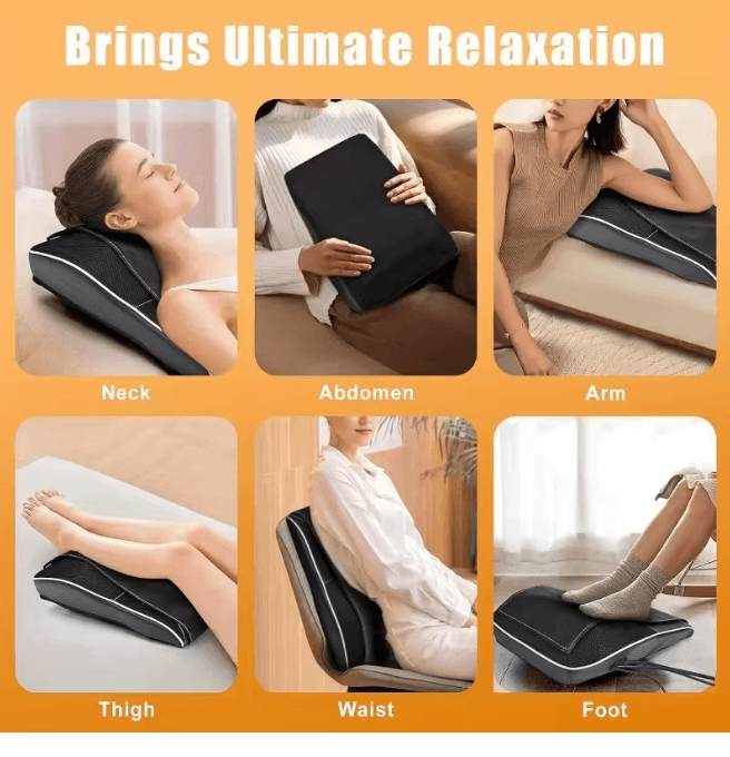 Electric Shiatsu Neck Massage Pillow with Airbag Traction Heat and Vibration