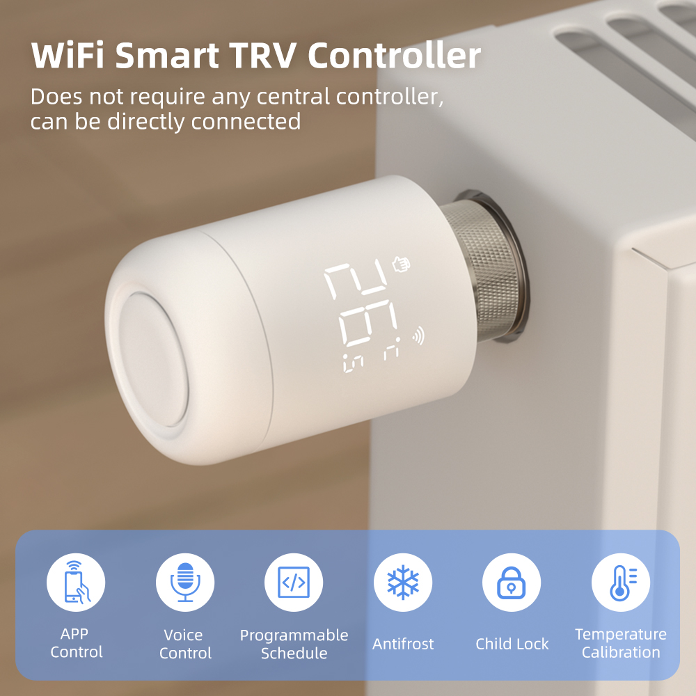 Smart Radiator Valve WiFi Thermostat Controller with Alexa Google Home Support